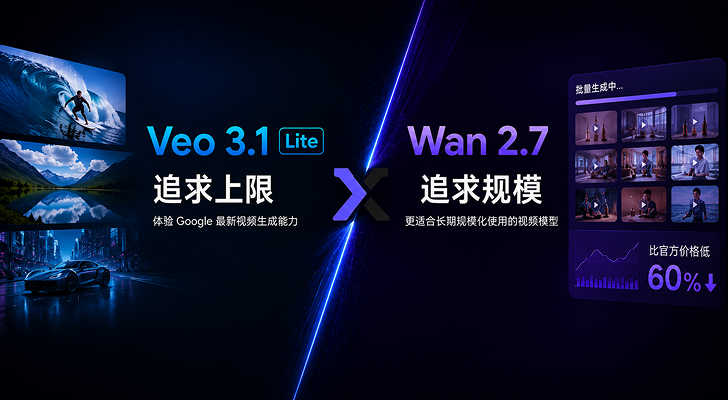 Veo 3.1 Lite 与 Wan 2.7 已上线 Modellix：一个更强，一个更省